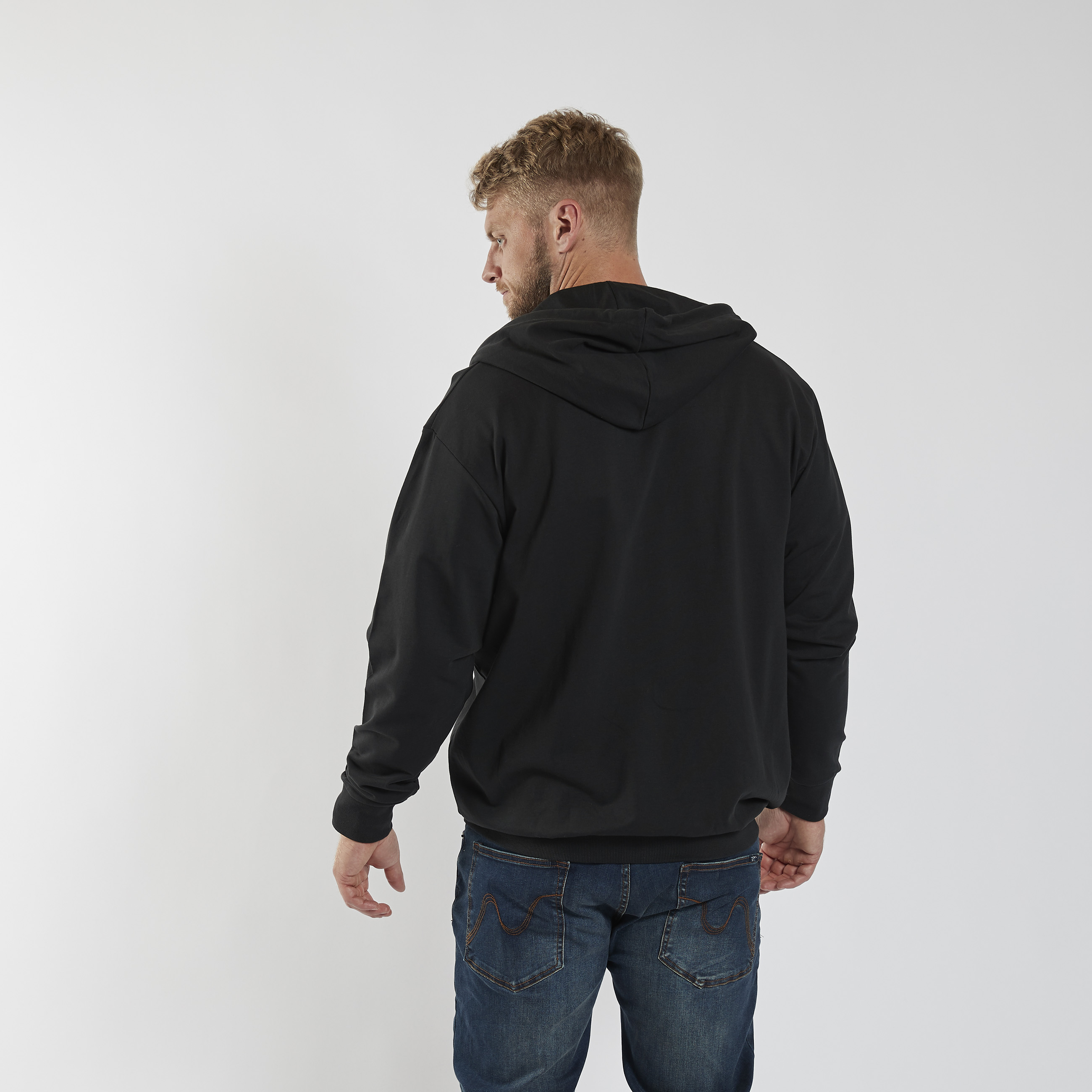 North 56°4 Sort Cardigan med hette sort 2XL-8XL - 2