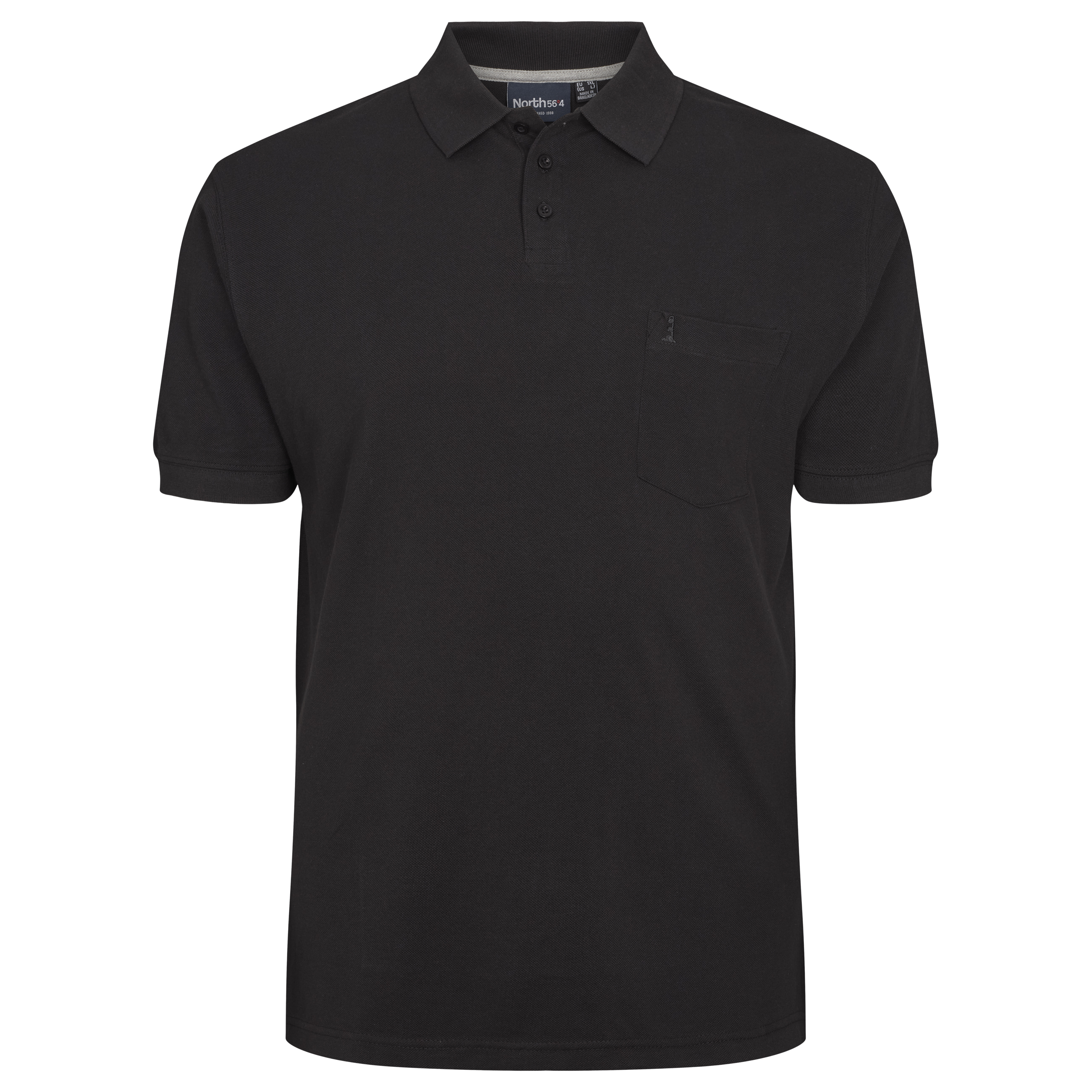 North 56°4 Polo Sort 2XL-8XL