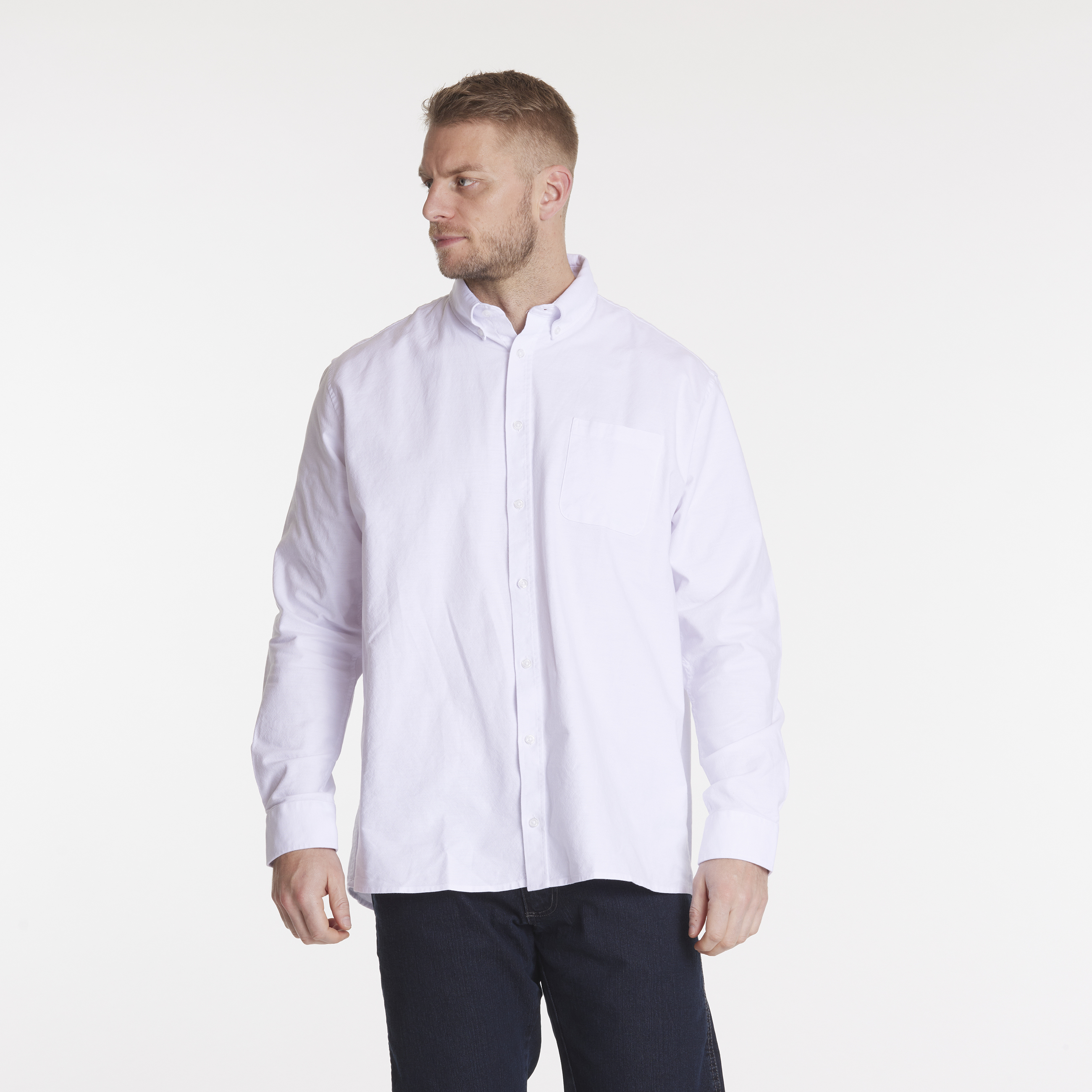 North 56°4 Oxford skjorte hvit 2Xl-7XL