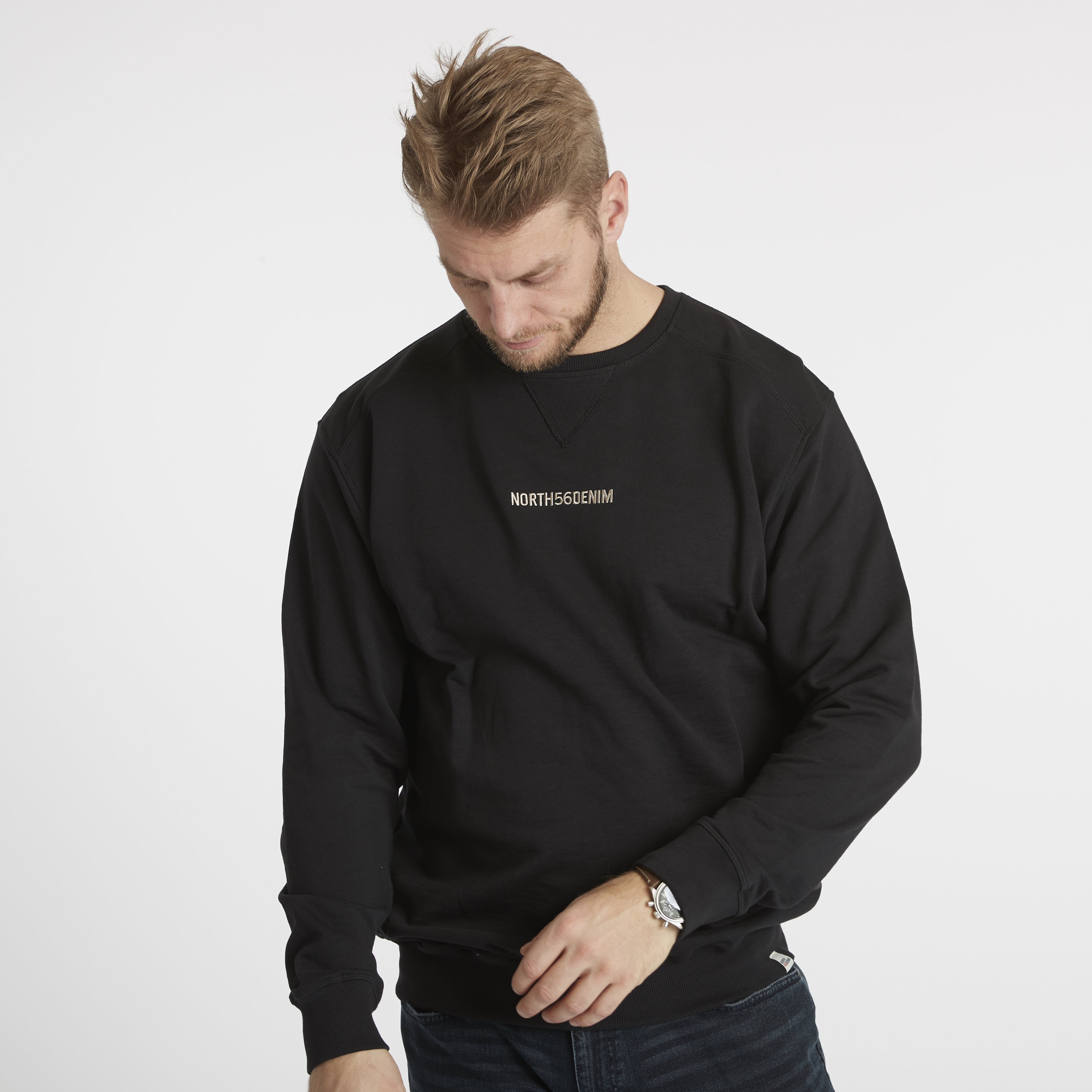 North 56°4 Logo sweatshirt sort 2XL-8XL