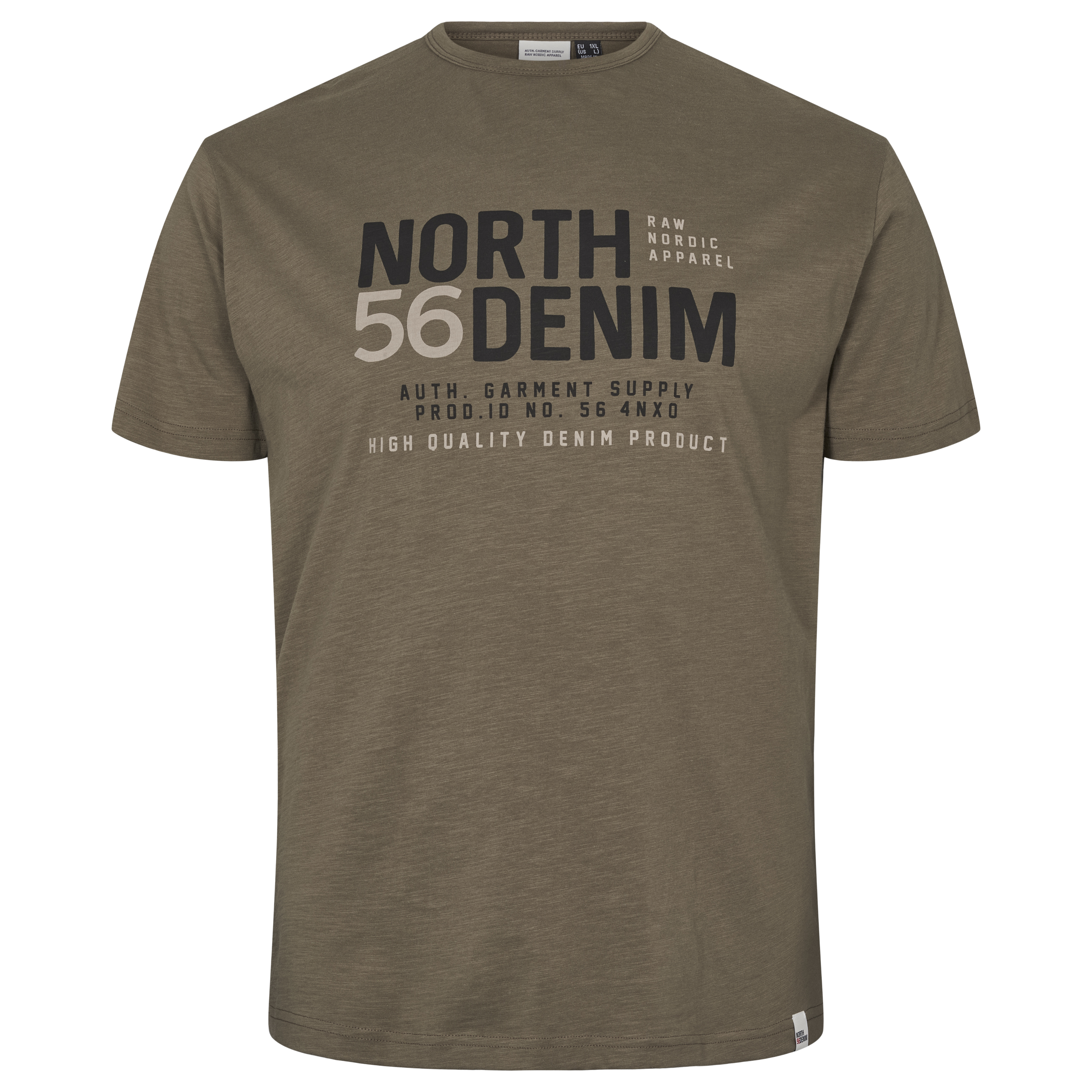 North 56°4 Printed tshirt oliven grønn 2XL-8XL