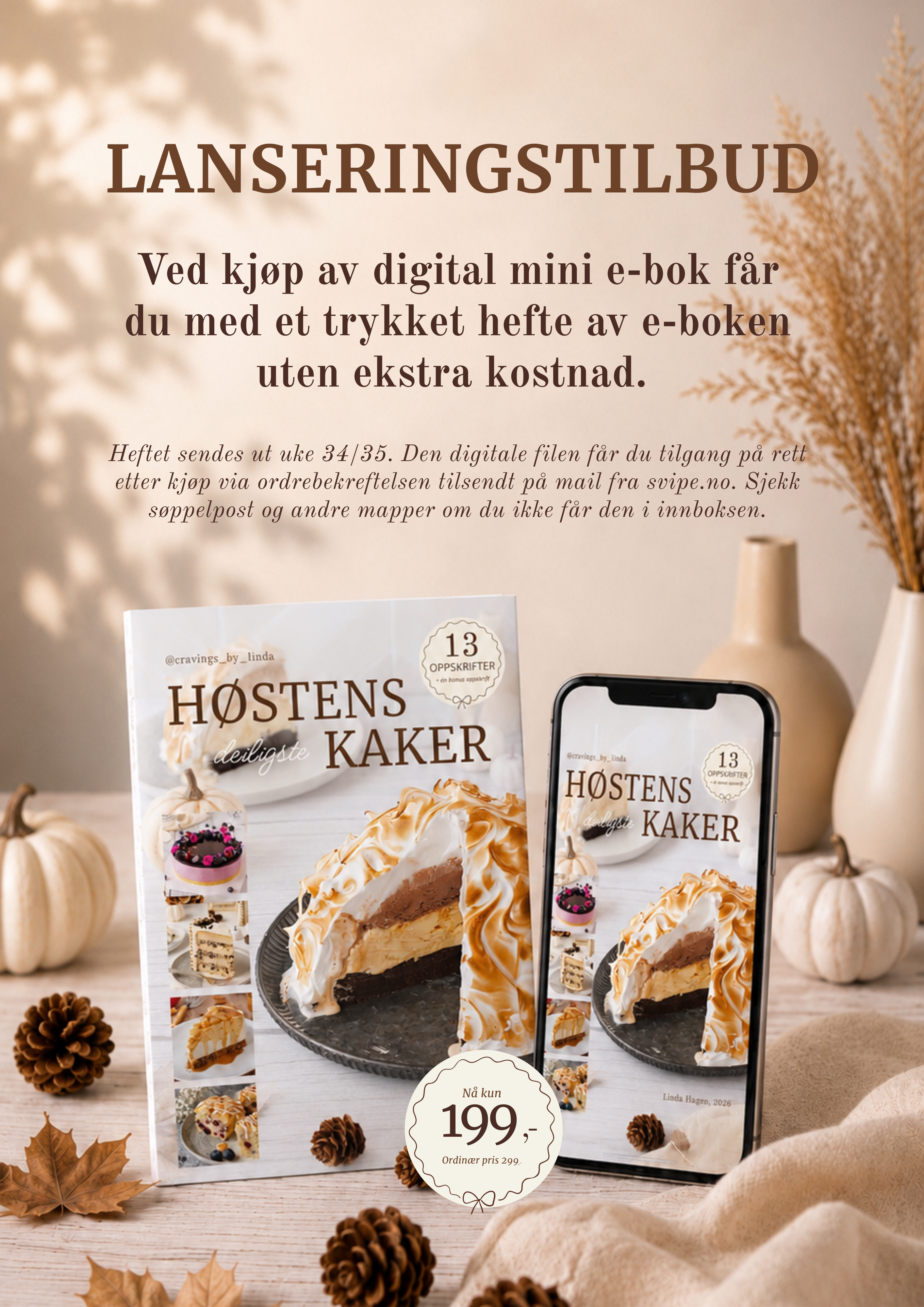 Mini e-bok: Høstens deiligste kaker (LANSERINGSSTILBUD)