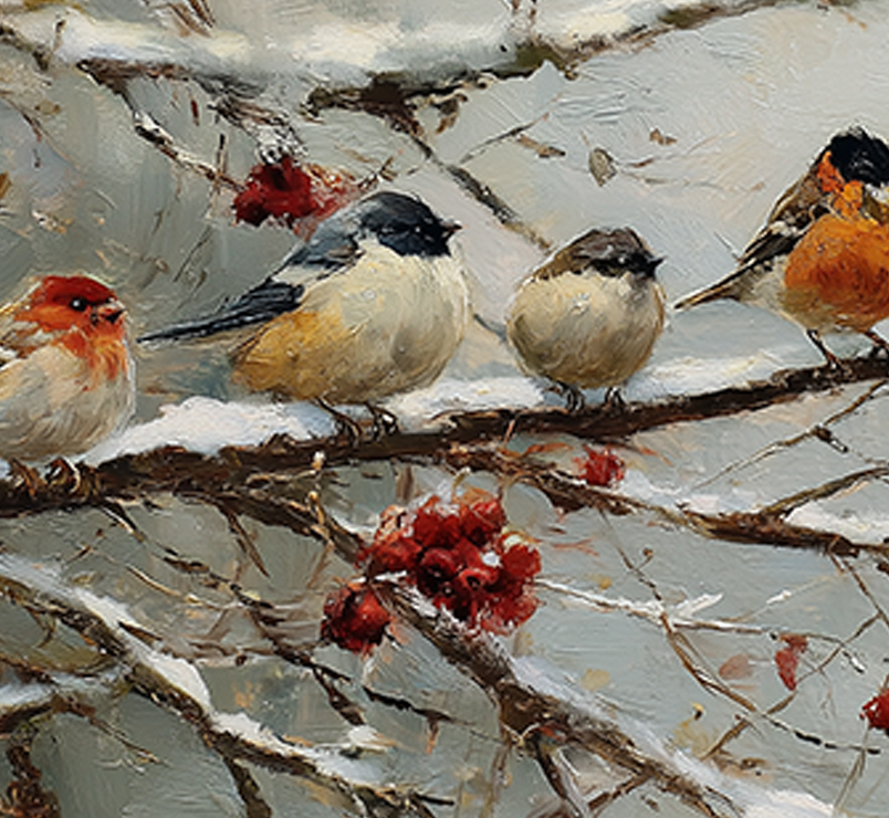 Frame TV art - Birds on Branch - 2