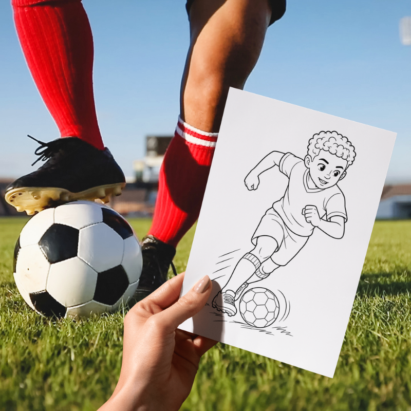 Fotball tegninger | Klar til fotballkamp | 95 tegneark til utskrift - 5