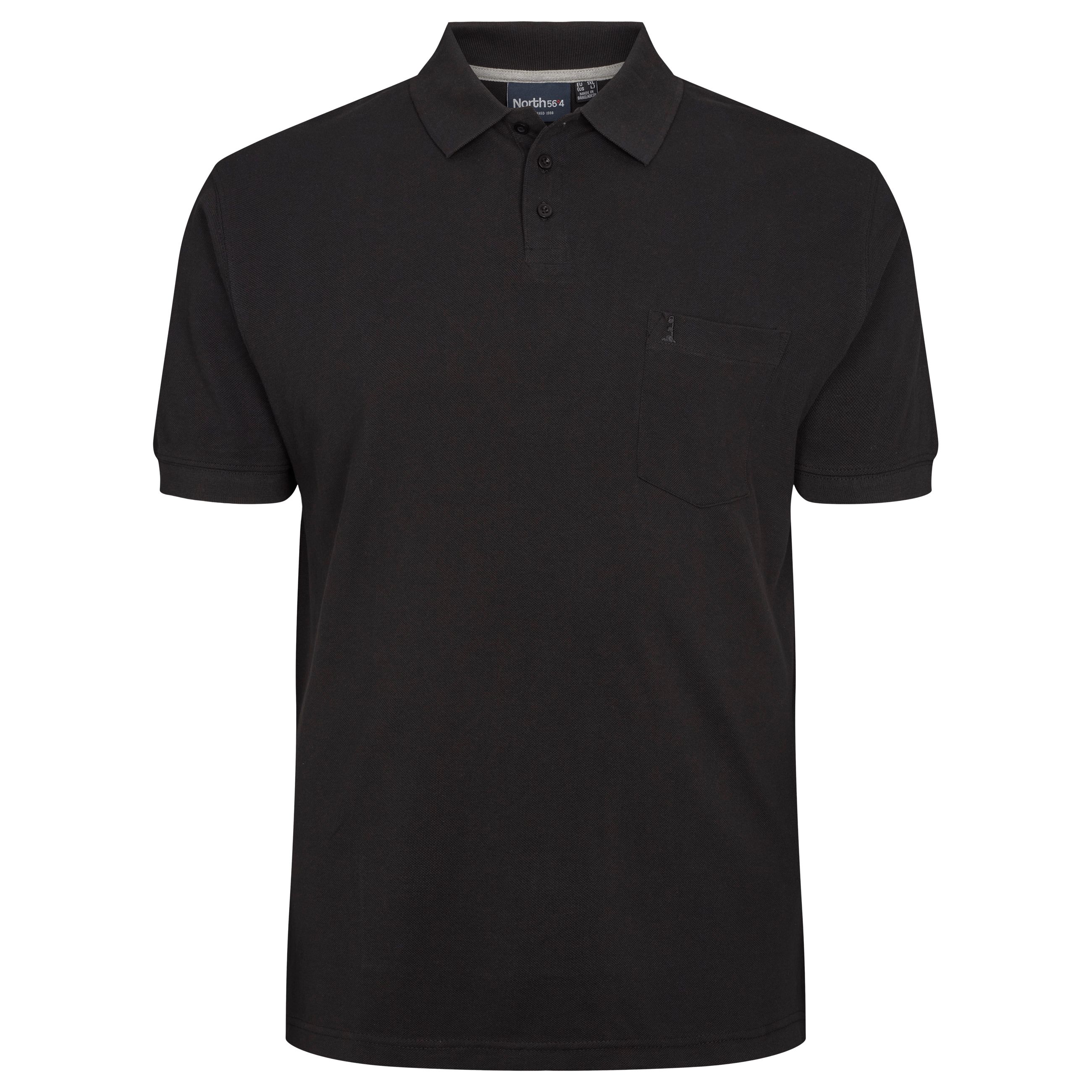 North 56°4 Polo Sort 2XL-8XL
