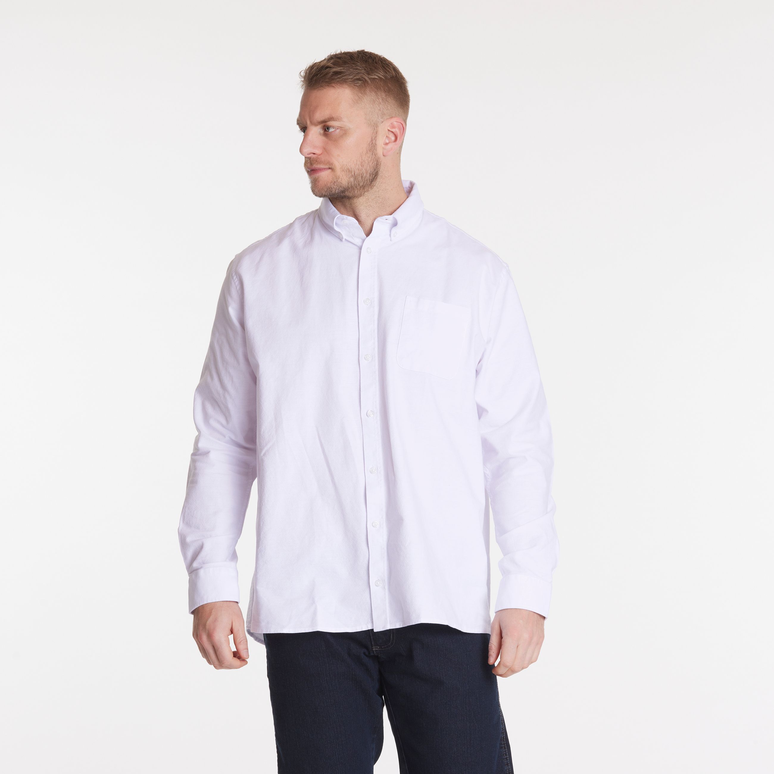 North 56°4 Oxford skjorte hvit 2Xl-7XL