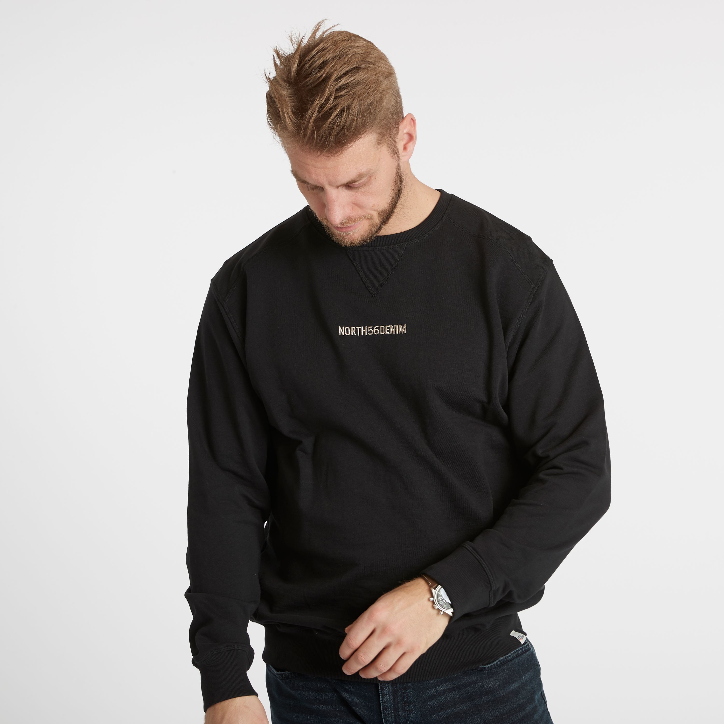 North 56°4 Logo sweatshirt sort 2XL-8XL