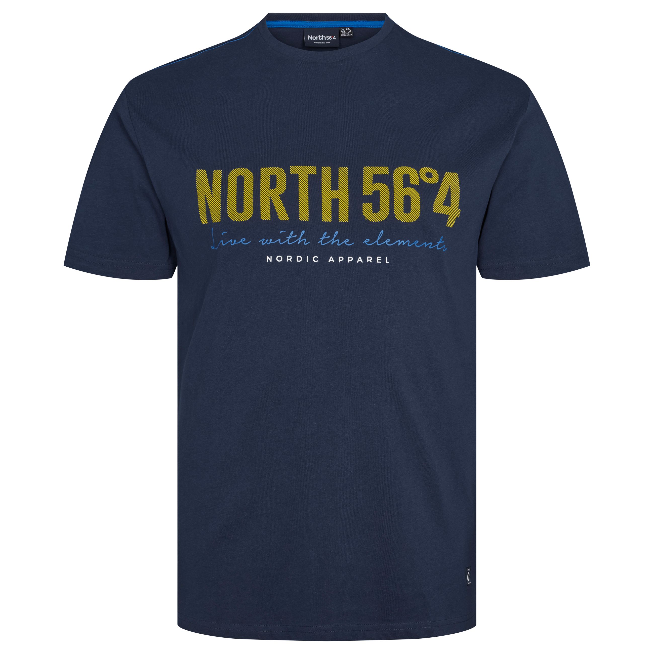 North 56°4 Printed tshirt marine blå 2XL-8XL