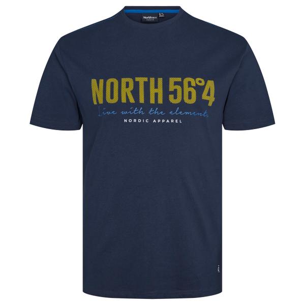 North 56°4 Printed tshirt marine blå 2XL-8XL