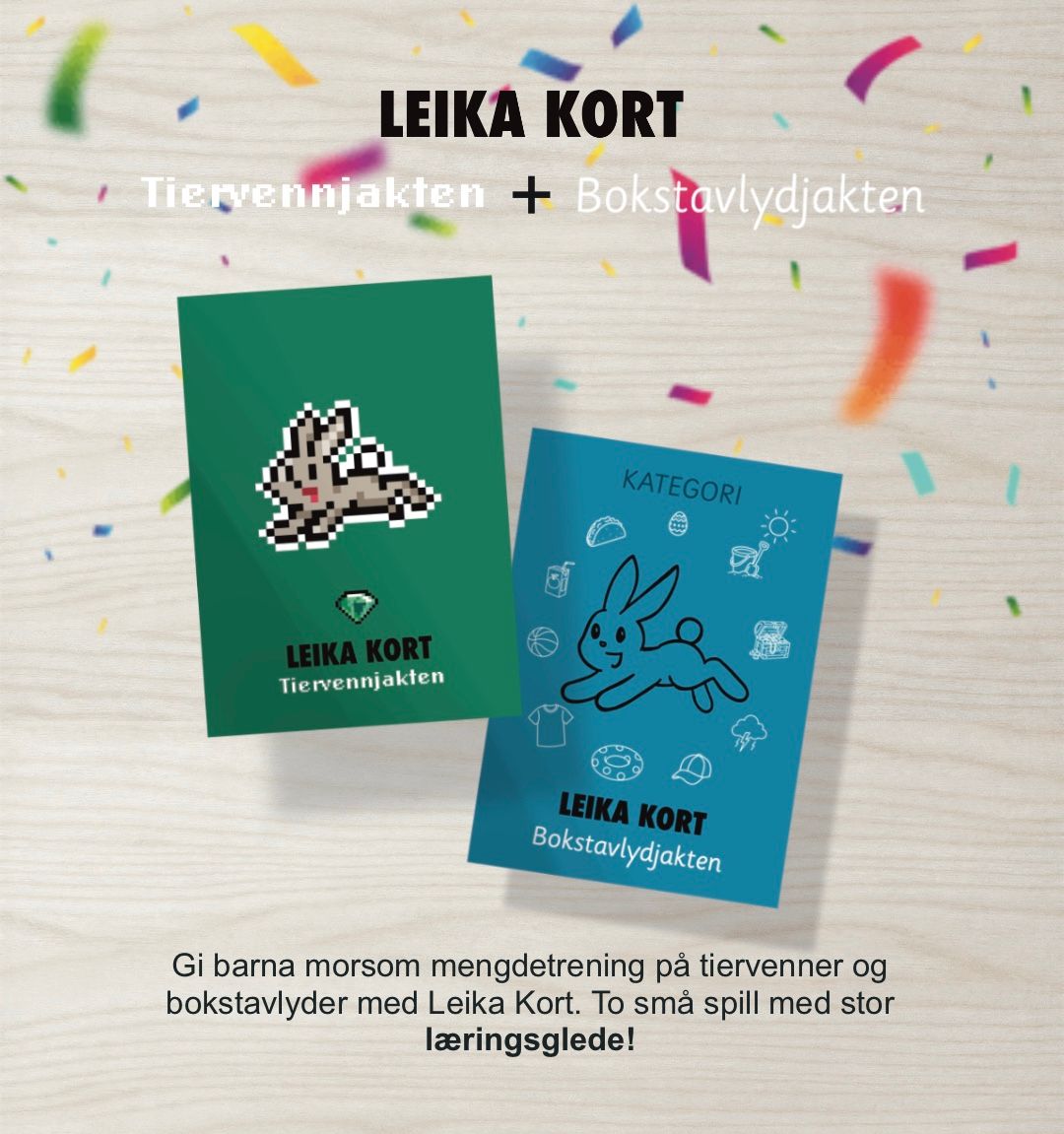 Leika Kort - 2 spill for 1