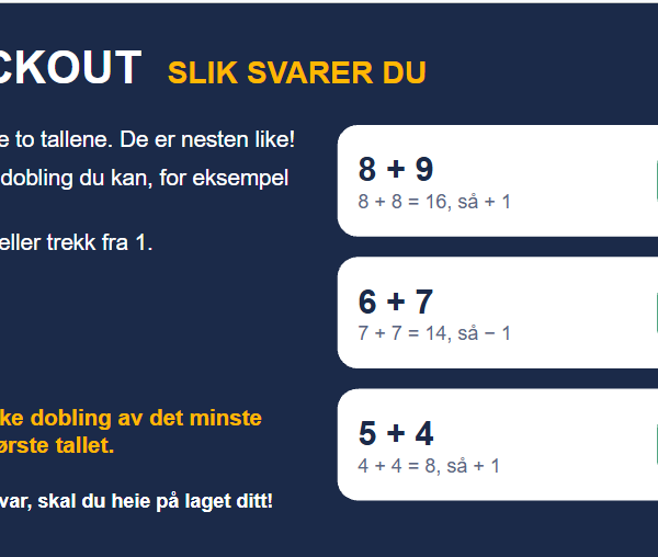 Knockout - nesten dobling (2.-3.-4. trinn)