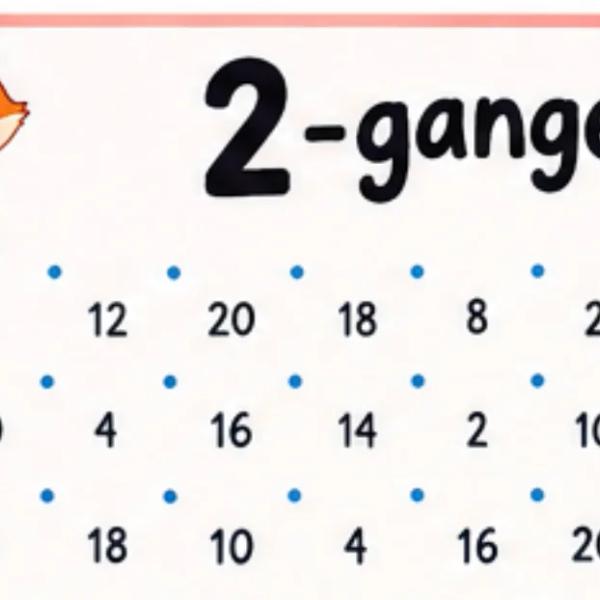 Prikkespill: gangetabellen (vanlig kortstokk)