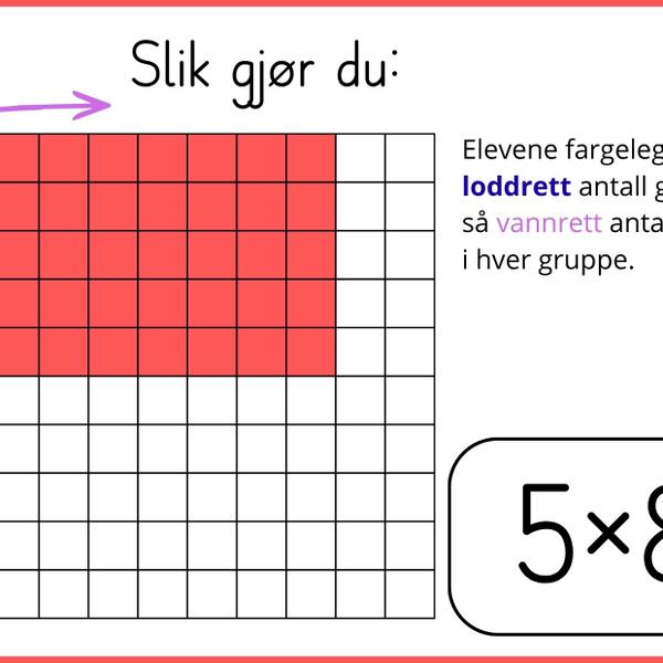 Gang med rutenett – konkret og visuelt multiplikasjonsmateriell
