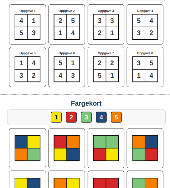 Tall & Fargekort – Mønstermatching