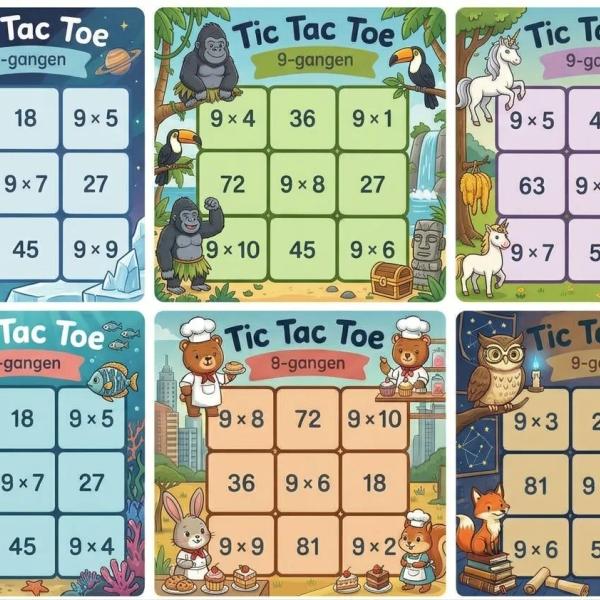 Tic tac toe med en faglig vri (multiplikasjon)