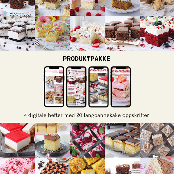 Produktpakke: 4 oppskriftshefter - 20 oppskrifter